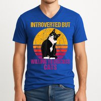 Introverted But Willing To Discuss Cats V-Neck T-Shirt