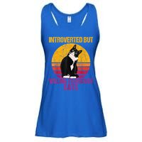 Introverted But Willing To Discuss Cats Ladies Essential Flowy Tank