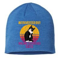 Introverted But Willing To Discuss Cats Sustainable Beanie