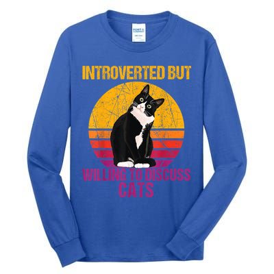 Introverted But Willing To Discuss Cats Tall Long Sleeve T-Shirt