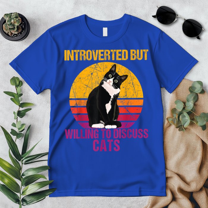 Introverted But Willing To Discuss Cats Premium T-Shirt