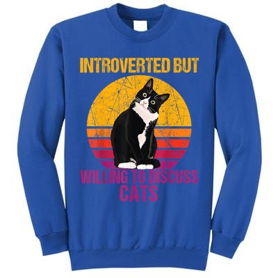Introverted But Willing To Discuss Cats Tall Sweatshirt