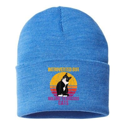 Introverted But Willing To Discuss Cats Sustainable Knit Beanie