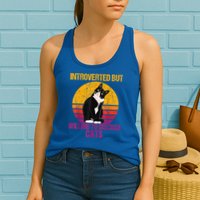 Introverted But Willing To Discuss Cats Womens Tank Top