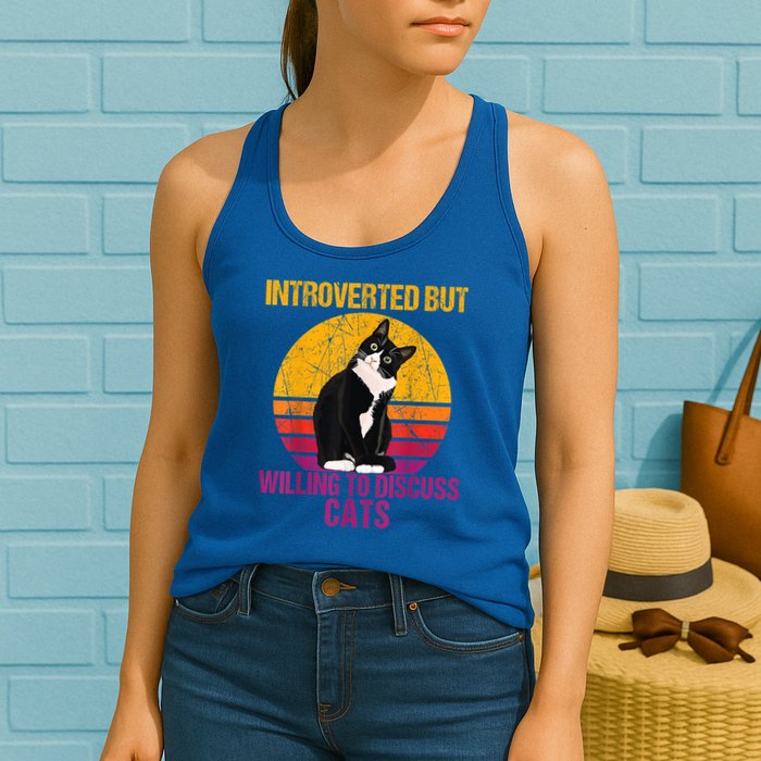 Introverted But Willing To Discuss Cats Womens Tank Top