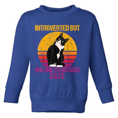 Introverted But Willing To Discuss Cats Toddler Sweatshirt