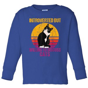 Introverted But Willing To Discuss Cats Toddler Long Sleeve Shirt