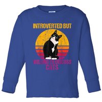 Introverted But Willing To Discuss Cats Toddler Long Sleeve Shirt