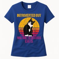 Introverted But Willing To Discuss Cats Womens T-Shirt