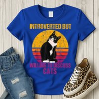 Introverted But Willing To Discuss Cats Womens T-Shirt