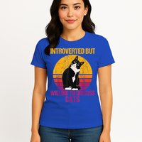 Introverted But Willing To Discuss Cats Womens T-Shirt