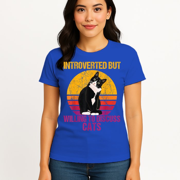 Introverted But Willing To Discuss Cats Womens T-Shirt