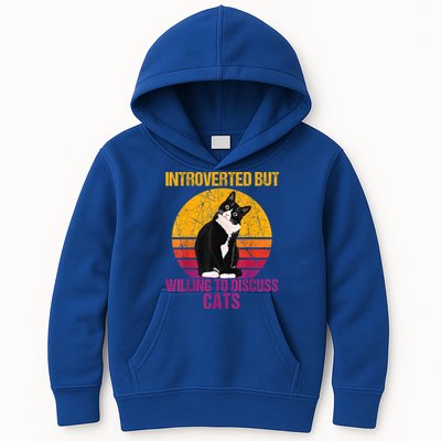 Introverted But Willing To Discuss Cats Kids Hoodie