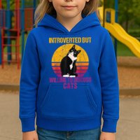 Introverted But Willing To Discuss Cats Kids Hoodie