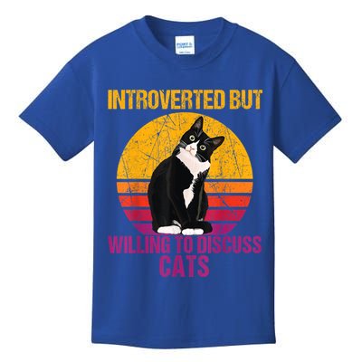 Introverted But Willing To Discuss Cats Kids T-Shirt