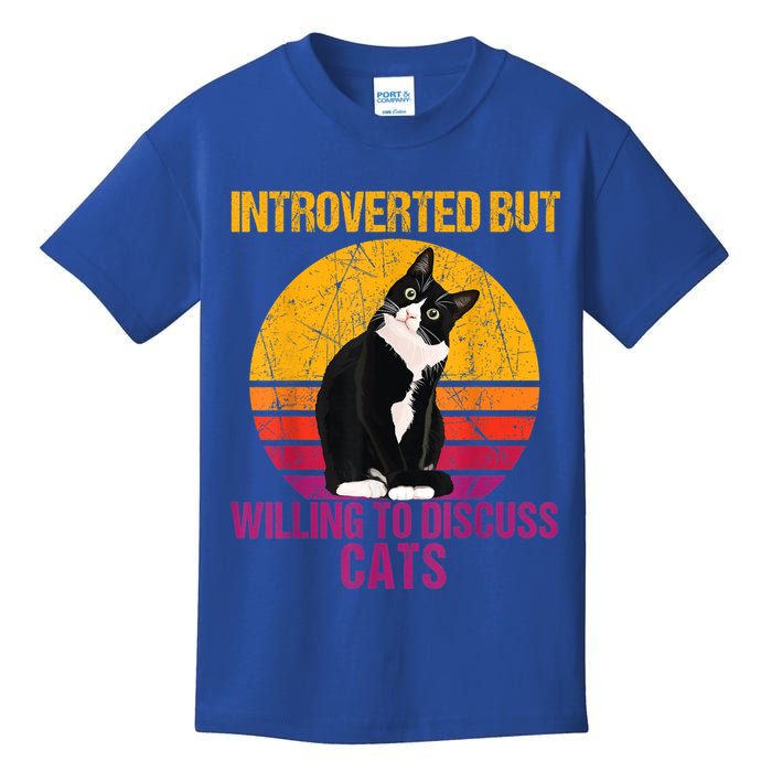 Introverted But Willing To Discuss Cats Kids T-Shirt