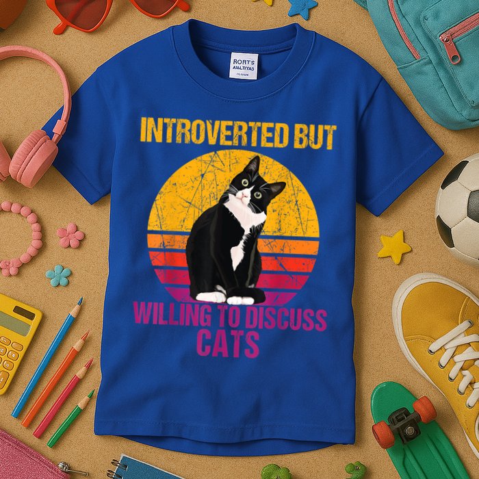 Introverted But Willing To Discuss Cats Kids T-Shirt