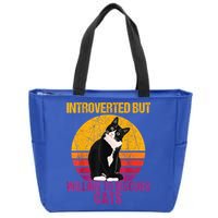 Introverted But Willing To Discuss Cats Zip Tote Bag