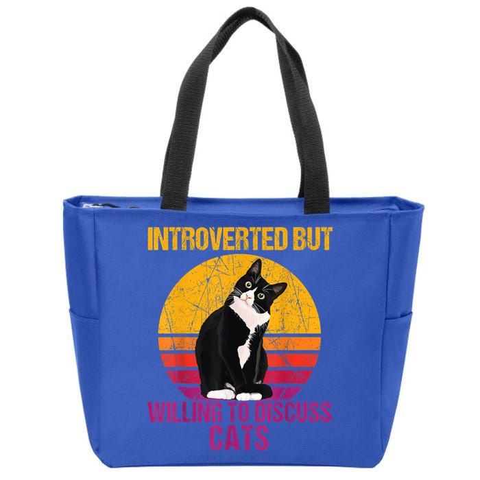 Introverted But Willing To Discuss Cats Zip Tote Bag