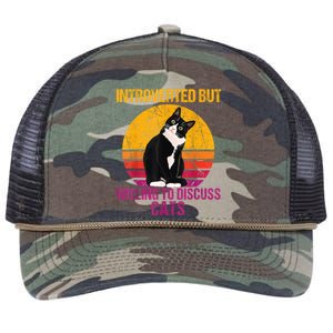 Introverted But Willing To Discuss Cats Retro Rope Trucker Hat Cap