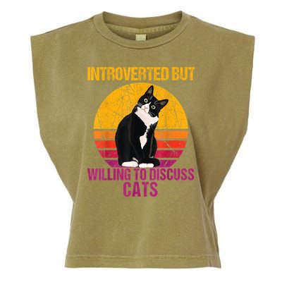 Introverted But Willing To Discuss Cats Garment-Dyed Women's Muscle Tee