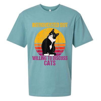 Introverted But Willing To Discuss Cats Sueded Cloud Jersey T-Shirt