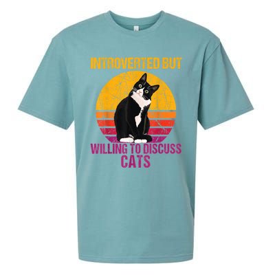 Introverted But Willing To Discuss Cats Sueded Cloud Jersey T-Shirt