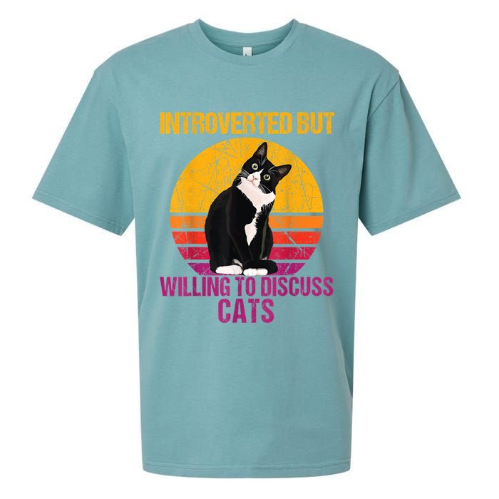 Introverted But Willing To Discuss Cats Sueded Cloud Jersey T-Shirt
