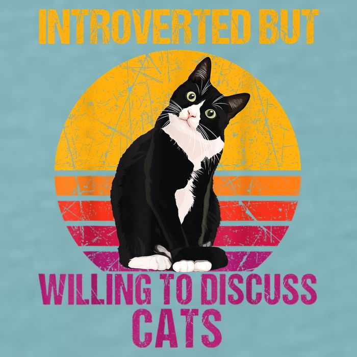 Introverted But Willing To Discuss Cats Sueded Cloud Jersey T-Shirt