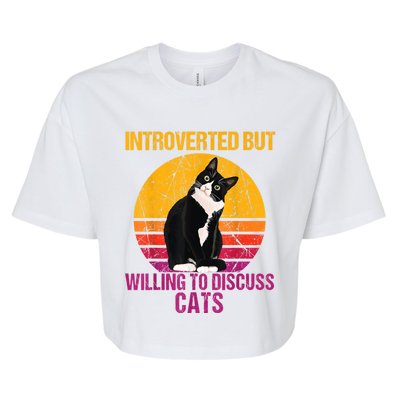 Introverted But Willing To Discuss Cats Bella+Canvas Jersey Crop Tee