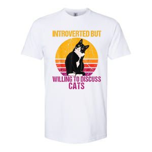 Introverted But Willing To Discuss Cats Softstyle CVC T-Shirt