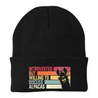 Introverted But Willing To Discuss Alpacas. Funny Alpacas Knit Cap Winter Beanie