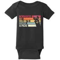 Introverted But Willing To Discuss Alpacas. Funny Alpacas Baby Bodysuit