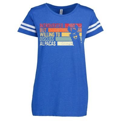 Introverted But Willing To Discuss Alpacas. Funny Alpacas Enza Ladies Jersey Football T-Shirt