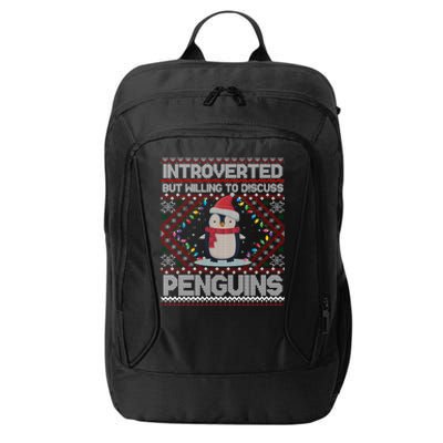 Introverted But Willing To Discuss Penguins Ugly Christmas Gift City Backpack