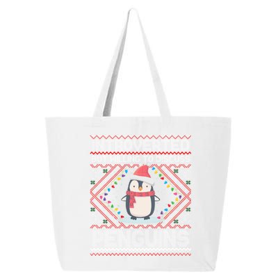 Introverted But Willing To Discuss Penguins Ugly Christmas Gift 25L Jumbo Tote