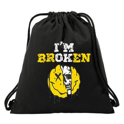 IM Broken Workout Running Invisible Illness Drawstring Bag