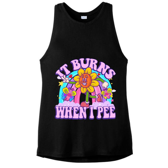 It Burns When I Pee Funny Sarcastic Ironic Inappropriate Ladies PosiCharge Tri-Blend Wicking Tank