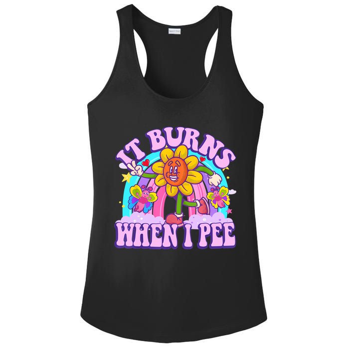 It Burns When I Pee Funny Sarcastic Ironic Inappropriate Ladies PosiCharge Competitor Racerback Tank