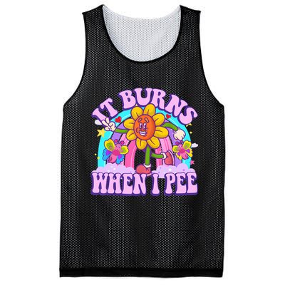 It Burns When I Pee Funny Sarcastic Ironic Inappropriate Mesh Reversible Basketball Jersey Tank