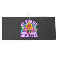 It Burns When I Pee Funny Sarcastic Ironic Inappropriate Large Microfiber Waffle Golf Towel