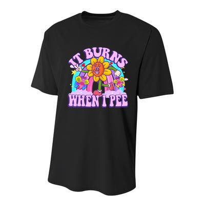 It Burns When I Pee Funny Sarcastic Ironic Inappropriate Youth Performance Sprint T-Shirt