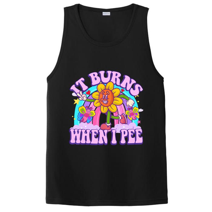 It Burns When I Pee Funny Sarcastic Ironic Inappropriate PosiCharge Competitor Tank