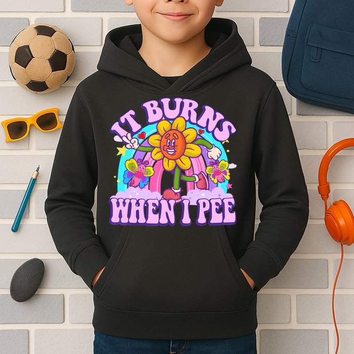 It Burns When I Pee Funny Sarcastic Ironic Inappropriate Kids Hoodie