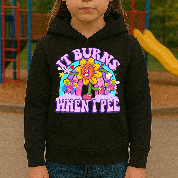It Burns When I Pee Funny Sarcastic Ironic Inappropriate Kids Hoodie