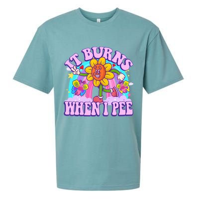 It Burns When I Pee Funny Sarcastic Ironic Inappropriate Sueded Cloud Jersey T-Shirt
