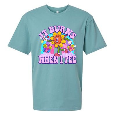 It Burns When I Pee Funny Sarcastic Ironic Inappropriate Sueded Cloud Jersey T-Shirt