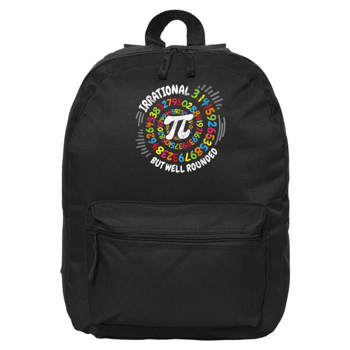 Irrational But Well Rounded 3.14 Pi Day Math Geek Teacher 16 in Basic Backpack