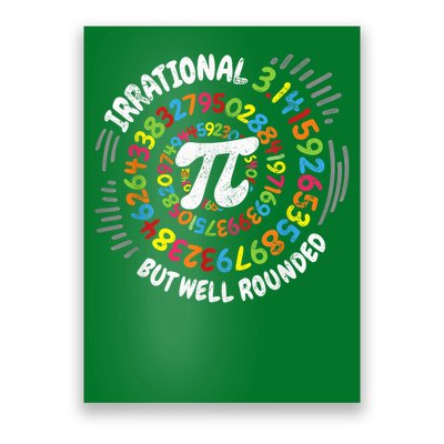 Irrational But Well Rounded 3.14 Pi Day Math Geek Teacher Poster