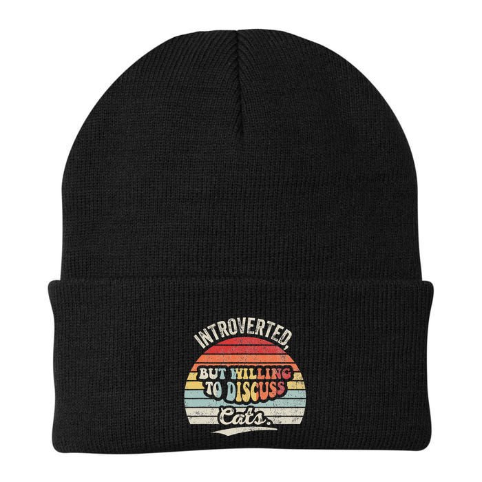Introverted But Willing To Discuss Cats Knit Cap Winter Beanie